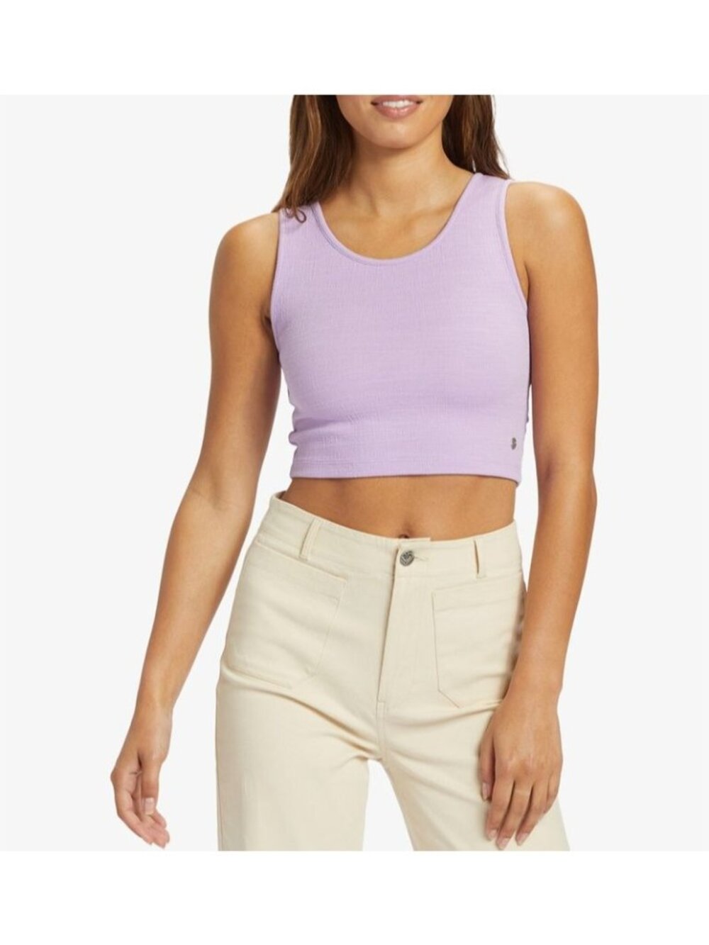 Roxy Women Good Keepsake Cropped Tank Top Crocus Petal Size S NWT